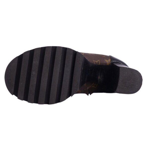 Louis Vuitton LV Monogram Star Trail Heeled Chunky Combat Boots Booties 38 / 8 - Picture 8 of 9